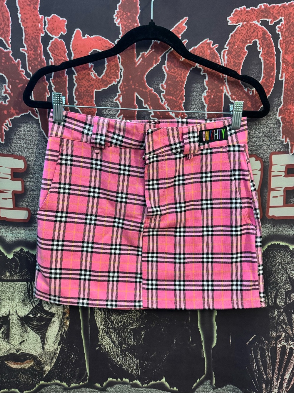 O-Mighty Pink Plaid Skirt